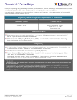 Chromebook Device Usage 1 | P a G E © Edgenuity, Inc