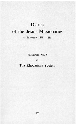 Diaries of the Jesuit Missionaries