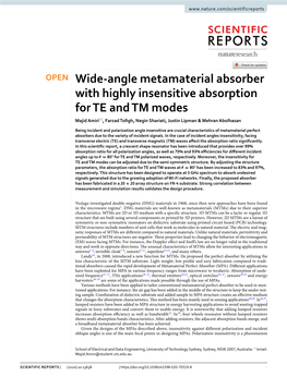 Wide-Angle Metamaterial Absorber with Highly Insensitive Absorption