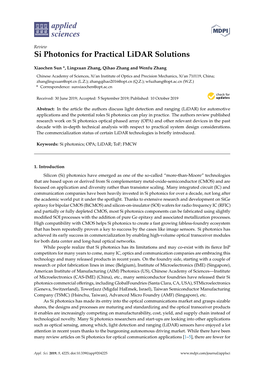 Si Photonics for Practical Lidar Solutions