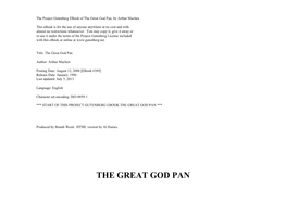 The Great God Pan, by Arthur Machen