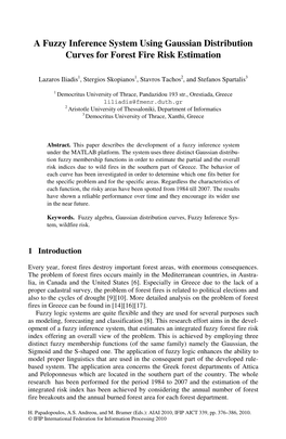 A Fuzzy Inference System Using Gaussian Distribution Curves for Forest Fire Risk Estimation