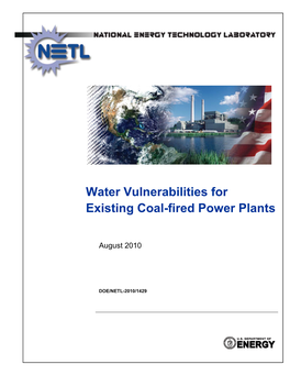 Water Vulnerabilities for Existing Coal-Fired Power Plants