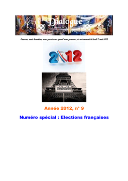Année 2012, N° 9 Numéro Spécial : Elections Françaises