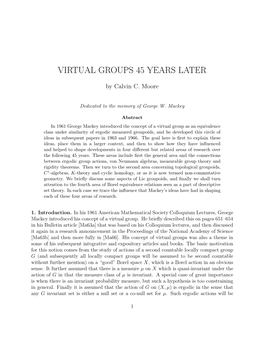 Virtual Groups 45 Years Later