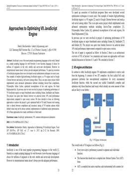 Approaches to Optimizing V8 Javascript Engine