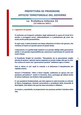 Prefettura Di Frosinone Ufficio Territoriale Del