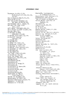 ASTRONOMERS INDEX Aryabhata (B.476),17,78, 197-201 . Abd Al