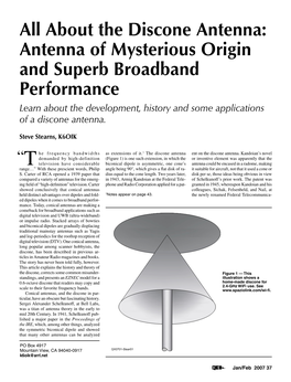 All About the Discone Antenna: Antenna of Mysterious Origin And