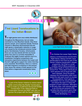 Newsletter Nr 3 December 2006