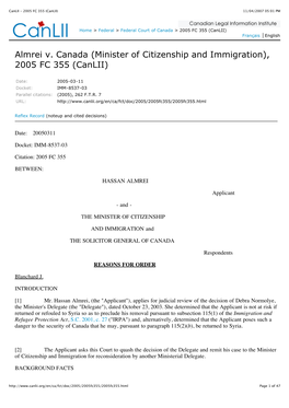 Canlii - 2005 FC 355 (Canlii) 11/04/2007 05:01 PM