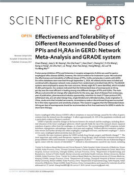 Effectiveness and Tolerability of Different Recommended Doses Of