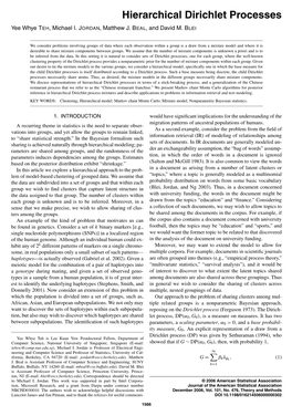 Hierarchical Dirichlet Processes