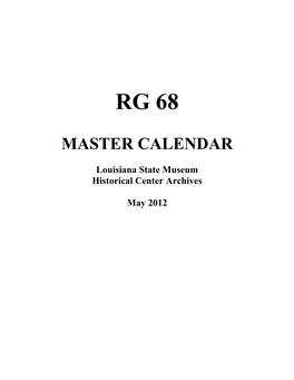 RG 68 Master Calendar