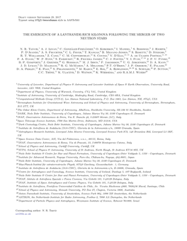 The Emergence of a Lanthanide-Rich Kilonova Following the Merger of Two Neutron Stars