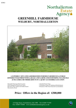 Greenhill Farmhouse Welbury, Northallerton