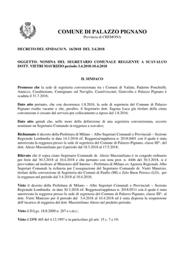 Decreto N. 16-2018 Reggenza A