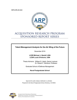 Talent Management Analysis for the Air Wing of the Future
