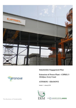 Stakeholder Engagement Plan Extension of Power Plant – CIPREL 5 Abidjan, Ivory Coast ATINKOU