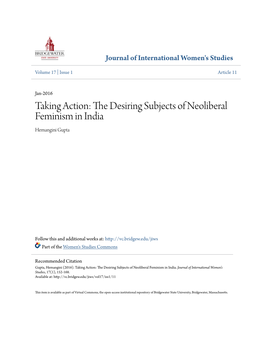 Taking Action: the Desiring Subjects of Neoliberal Feminism in India