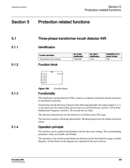 Section 5 Protection Related Functions