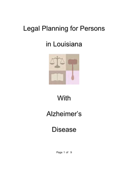 Legal Planning for Persons in Louisiana with Alzheimer's Disease