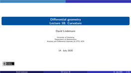 Differential Geometry Lecture 18: Curvature