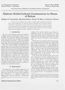 Aliphatic Halide-Carbonyl Condensations by Means of Sodium by Edgar A