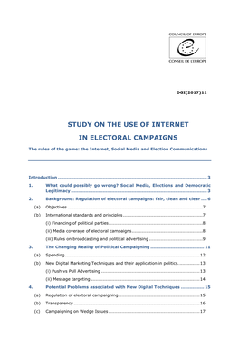 Study on the Use of Internet in Electoral Campaigns