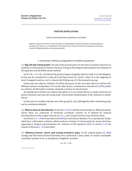 Whitney-Lusztig Patterns and Bethe Populations 1.1. Big Cell and Critical Points