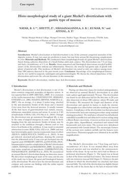 Histo-Morphological Study of a Giant Meckel's Diverticulum with Gastric