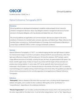 Clinical Guideline Optical Coherence Tomography (OCT)