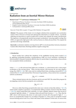 Radiation from an Inertial Mirror Horizon