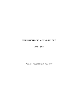 Norfolk Island Annual Report 2009