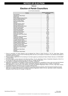 Election of Parish Councillors