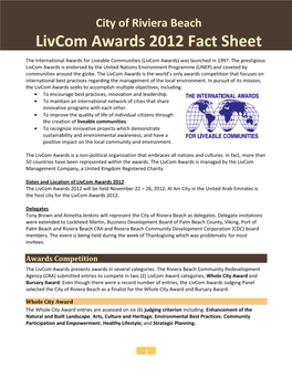 Livcom Awards 2012 Fact Sheet