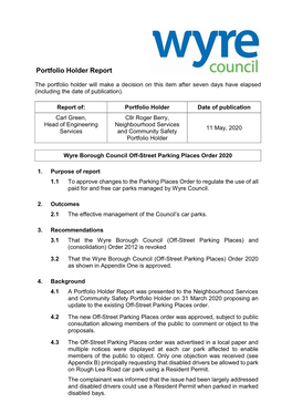 Wyre Borough Council Off-Street Parking Places Order 2020 PDF 1 MB