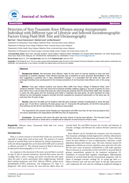 Detection of Non-Traumatic Knee Effusion Among Asymptomatic