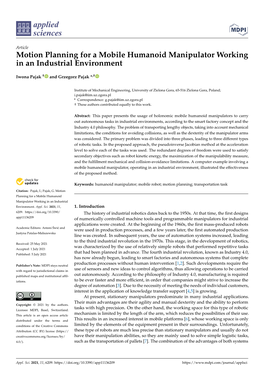 Motion Planning for a Mobile Humanoid Manipulator Working in an Industrial Environment