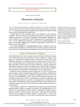 Mesenteric Ischemia