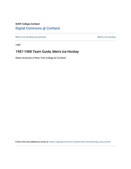 1987-1988 Team Guide, Men's Ice Hockey