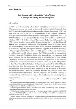 Intelligence Infiltration of the Polish Ministry of Foreign Affairs by Soviet Intelligence
