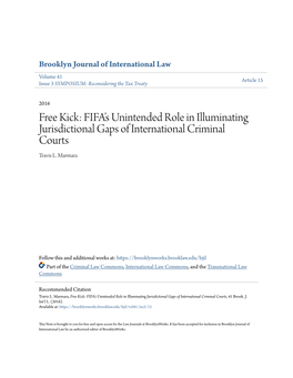 FIFA's Unintended Role in Illuminating Jurisdictional Gaps of International