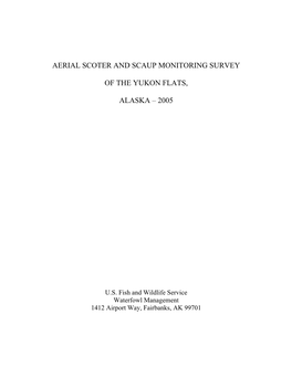 Aerial Scoter and Scaup Monitoring Survey of the Yukon Flats Alaska