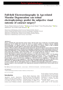 Full‐Field Electroretinography in Age‐Related Macular Degeneration