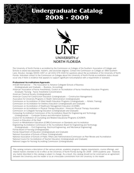 Undergraduate Catalog 2008-2009