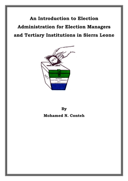 An Introduction to Election Administration for Election Managers and Tertiary Institutions in Sierra Leone