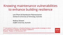 Knowing Maintenance Vulnerabilities to Enhance Building Resilience