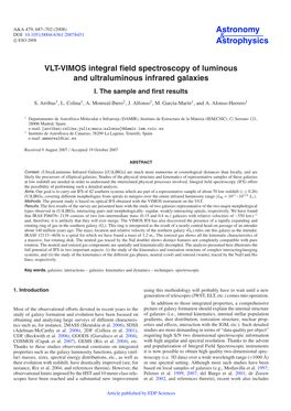 VLT-VIMOS Integral Field Spectroscopy of Luminous and Ultraluminous