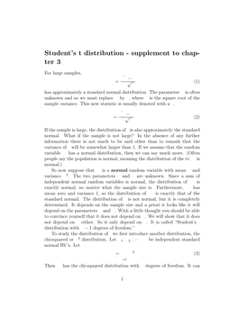 Student's T Distribution